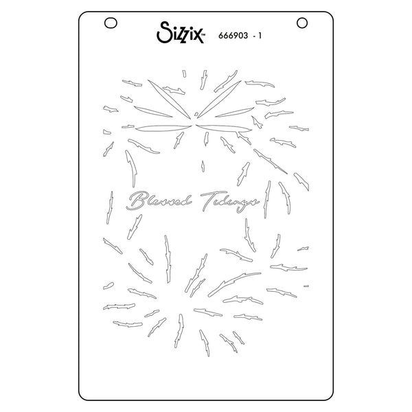Sizzix A6 Stencil Set By Stacey Park 4/Pkg - A Wreath in Time