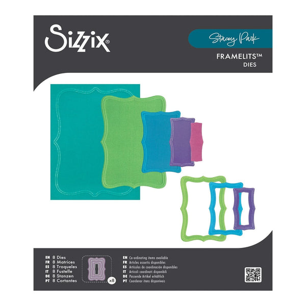 Sizzix Framelits Die Set By Stacey Park 8/Pkg - Fanciful Framelits Reversed, Doris Dotted Top Note