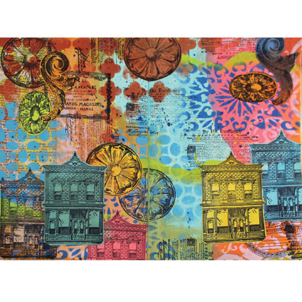 Sizzix Studio A5 Clear Stamp and Stencil Set By Mark Montano - Build It