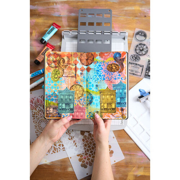 Sizzix Studio A5 Clear Stamp and Stencil Set By Mark Montano - Build It