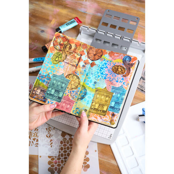 Sizzix Studio A5 Clear Stamp and Stencil Set By Mark Montano - Build It