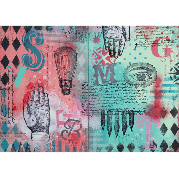 Sizzix Studio A5 Clear Stamp and Stencil Set By Mark Montano - My Favorite Things