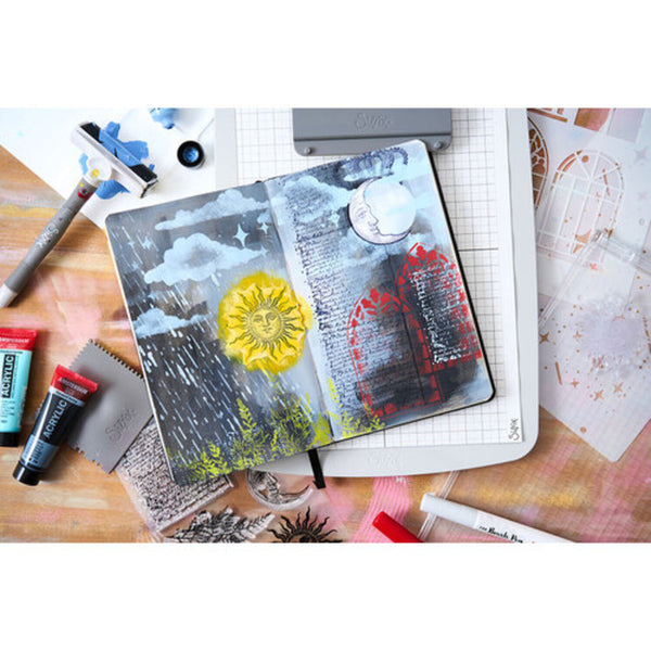 Sizzix Studio A5 Clear Stamp and Stencil Set By Mark Montano - Weather Wonder