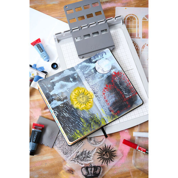 Sizzix Studio A5 Clear Stamp and Stencil Set By Mark Montano - Weather Wonder