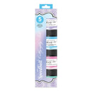 Speedball Calligraphy Ink 5-pack acrylic ink bottles in a retail packaging sleeve, featuring lavender, light blue, pink, and mint green colors.