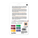 A Speedball Art watercolor brush marker card showing product details, included materials, multilingual descriptions, color swatches, and branding on a white background.