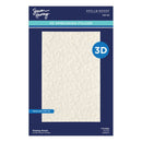 Spellbinders 3D Embossing Folder by Sara Hurley, featuring a cream-colored floral patterned sheet shown on its navy blue retail packaging.