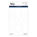 Sheet of cutting dies with balloon shapes on a white background, featuring Simon Hurley branding.