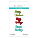 Spellbinders cutting dies with Christmas-themed text on a white background