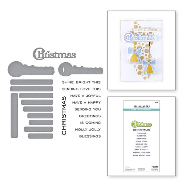 Spellbinders All About Christmas Stamp & Die Set by Lisa Horton - Christmas Sentiments