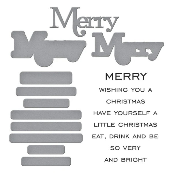 Spellbinders All About Christmas Stamp & Die Set by Lisa Horton - Merry Sentiments