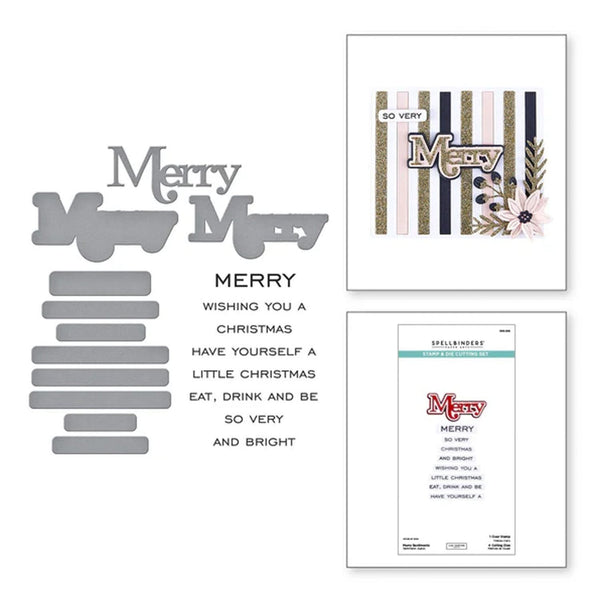 Spellbinders All About Christmas Stamp & Die Set by Lisa Horton - Merry Sentiments