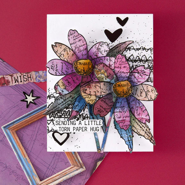 Spellbinders Beautifully Imperfect Clear Stamp & Die Set - Sculpted Scripted Floral