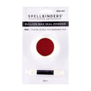Spellbinders Paper Arts Bullion Wax Seal Powder in Red, packaged in a white card with a clear window showing the red powder and an applicator tool.