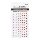 Spellbinders Paper Arts Color Essentials Gems in Rose Gold, containing 108 self-adhesive rose gold gems on a white backing card.