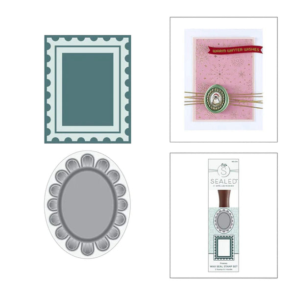 Spellbinders Holiday Magic Wax Seal Stamp Set - 2 Pack Frames