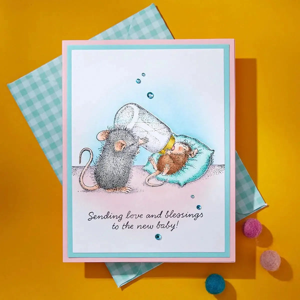 House Mouse Cling Rubber Stamp Bundle Of Joy