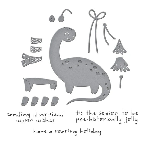 Spellbinders Independent Exclusive Clear Stamp & Die Set - Dino-Sized Holiday