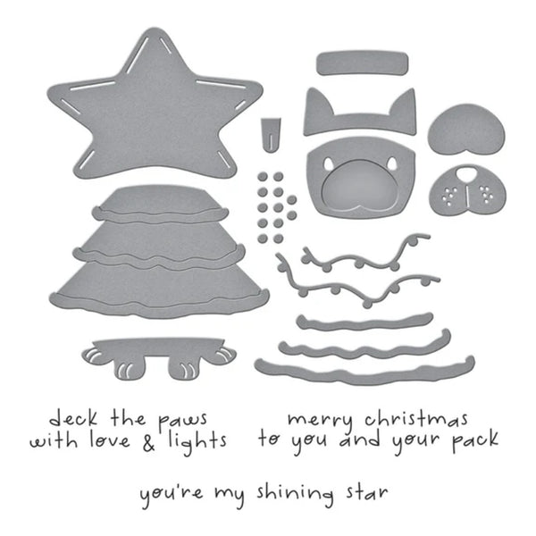 Spellbinders Merry Mischief Clear Stamp & Die Set - Deck the Paws