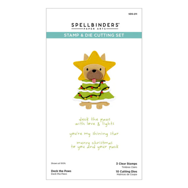 Spellbinders Merry Mischief Clear Stamp & Die Set - Deck the Paws