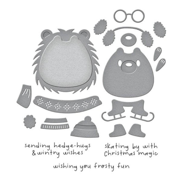Spellbinders Merry Mischief Clear Stamp & Die Set - Hedge-Hugs