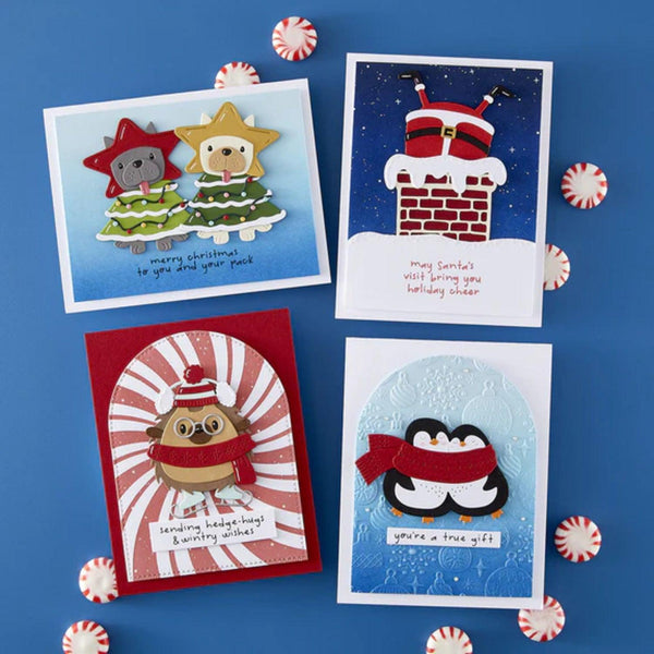 Spellbinders Merry Mischief Clear Stamp & Die Set - Hedge-Hugs