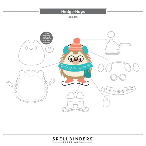 Spellbinders Merry Mischief Clear Stamp & Die Set - Hedge-Hugs