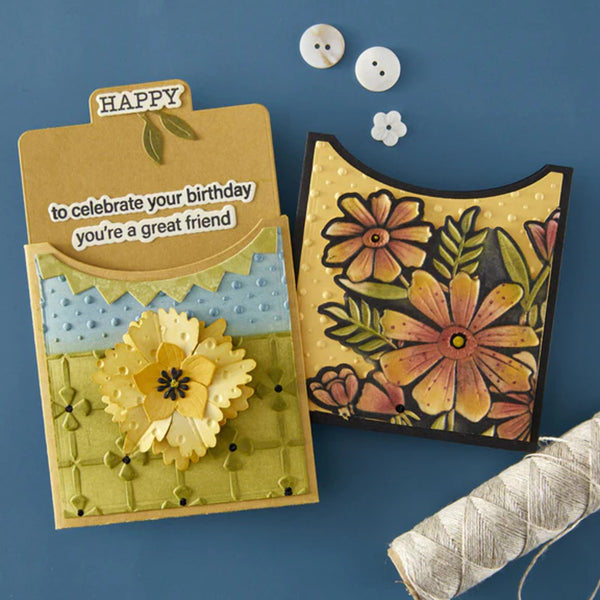 Spellbinders Tabbed Classics Clear Stamp & Die Set by Wendy Vecchi - In & Out Sentiments