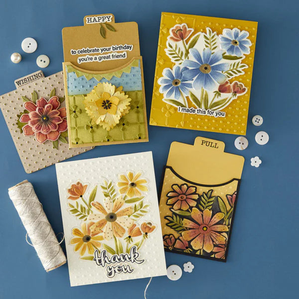 Spellbinders Tabbed Classics Clear Stamp & Die Set by Wendy Vecchi - In & Out Sentiments