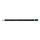 A Staedtler Mary Lumograph colour aquarell pencil in forest green, shown horizontally against a plain white background.