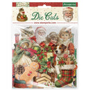Package of Stamperia Christmas die cuts featuring Santa Claus, children, animals, and gingerbread man.
