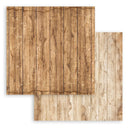 Two square wood plank texture panels in warm brown and light beige tones, shown overlapping on a white background.