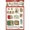Stamperia Cards Collection Christmas themed card set in its original retail packaging, featuring various holiday card designs, tags, and a bookmark.