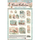 Stamperia Cards Collection winter-themed card set packaging, featuring illustrated cards, tags, and a bookmark on a light blue and cream backing card.