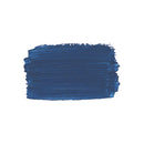A textured blue paint swatch showing horizontal brush strokes on a solid white background.
