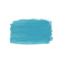 A textured turquoise blue paint swatch with visible brushstrokes on a solid white background.