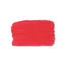 A textured red paint swatch showing a horizontal brush stroke on a solid white background.