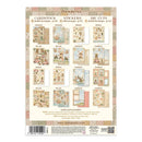A sheet of Stamperra cardstock and stickers with vintage cottage-themed illustrations, including die-cut stickers and cardstock pieces, shown on a white background.