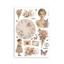 Stamperia Printed Washi Pad for Art and Craft A5 8 Sheets - Flowers and Poems