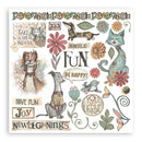 Stamperia Rub-On Kit 6 Sheets 6.1"x 6.1" - Furry Friends
