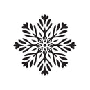 A black six-pointed snowflake design centered on a plain white background.