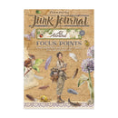 Florist-themed junk journal with illustrations of a woman, flowers, and nature elements on a beige background.