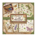 Stamperia All Around collection with nature-themed design elements on a textured background.