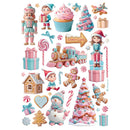 Stamperia Selection Rice Paper A4 Set of 6 - Candy Christmas