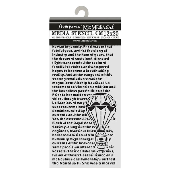 Stamperia Thick Stencil 4.72"x 9.84" - Voyages Fantastiques Above the Clouds
