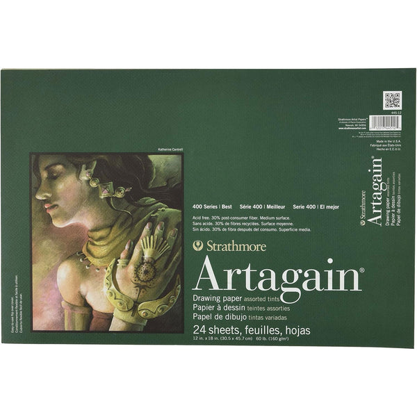 Strathmore 400 Series Artagain Drawing Pad 12"x 18" Glue Bound Assorted Tints - 24 Sheets