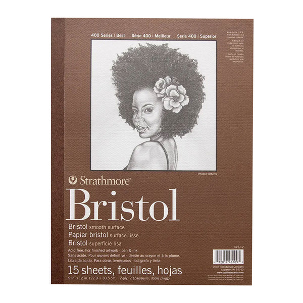 Strathmore 400 Series Bristol Pad 2 Play Smooth 9"x 12" Tape Bound - 15 Sheets