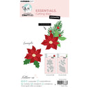 Studio Light Creative Craftlab 'poinsettia' cutting dies package, showing sample poinsettia flower and holly die designs, product codes CCL-ES-CD-100 and CCL-ES-CD-101, and two sample die sheets on a white background.