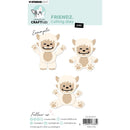 Studio Light Crafter's Craftlab 'FRIENDZ. Cutting dies' set in Yuki, featuring three cute cartoon puppy die-cut shapes on a white background with product details and branding.