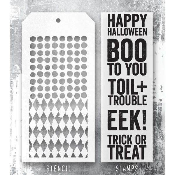 Tim Holtz Mixed-Media Stamps & Stencil - Bold Frights